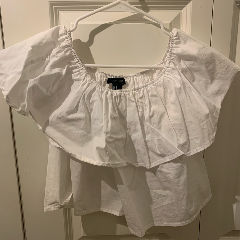 F21 off the shoulder ruffle top